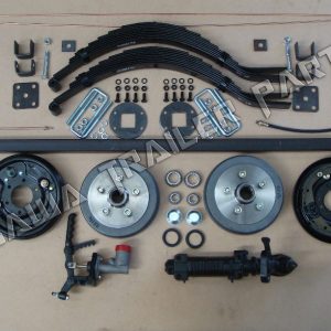 DIY 1400kg Hydraulic Single Axle Trailer Kit with Slipper Springs Trailer Drum Brakes Hitch