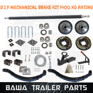 DIY Trailer Kit 1400kg Mechanical Drum Brake Single Axle Trailer Kit Slipper Springs