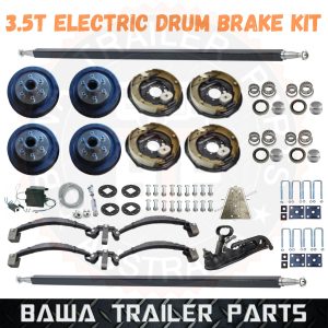DIY 3.5T ELECTRIC TRAILER TANDEM TRAILER KIT HEAVY DUTY AXLE ROCKER ROLLER SPRINGS DRUMS BACKING PLATES