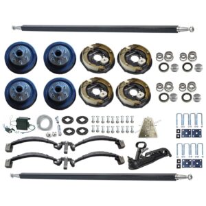 DIY 3.5T ELECTRIC TRAILER TANDEM TRAILER KIT HEAVY DUTY AXLE ROCKER ROLLER SPRINGS DRUMS BACKING PLATES