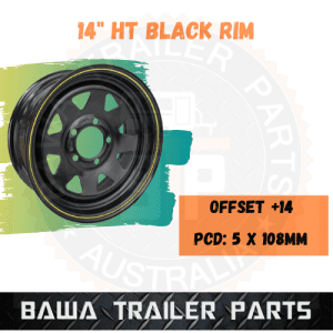 Sunraysia 14" Rim HOLDEN HT Offset:+14 - Black! Trailer Parts