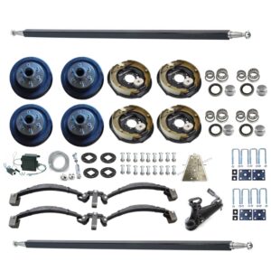 DIY 4.0T ELECTRIC TRAILER TANDEM TRAILER KIT Rocker Roller Drum Hitch Brakes