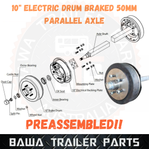 10" FORD Electric Drum Braked 50 Square Parallel Axle (2110mm HF to HF)