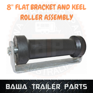 1 x 8’’ Flat Bracket & Keel Roller Black 17mm Assembly