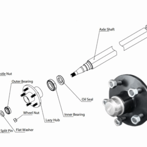 LAZY 5 STUD HOLDEN HT Preassembled 40 Square Axle (1680mm HF to HF)