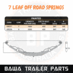7 Leaf Off Road Dacromat Trailer Spring Kit 1500KG Trailer Caravan Rebound Springs - Image 2