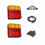 Tail Light Kit with 100x100 Tail Lights, 8Metre of 5 Core Cable, 7 Pin Flat Plug and No. Plate Light