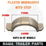 Plastic Mudguards White/Black/Silver to suit 14-15" Wheels with Step - Image 2
