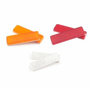 REFLECTOR STICK-ON RED/CLEAR/AMBER 30x70MM