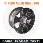 14" FORD ALLOY WHEEL ION 14 BLACK MACHINED FACE TRAILER JET SKI BOAT MAG WHEELS