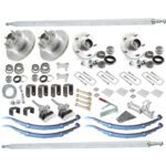 Galvanised DIY Tandem Mechanical Disc Brake Kit Slipper Springs Disc Hub 2 Tonne Trailer