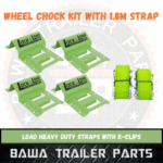 Lock and Load Wheel Chock Kit with 1.8m Straps - Trailer Parts! - Image 2