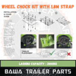 Lock and Load Wheel Chock Kit with 1.8m Straps - Trailer Parts! - Image 3