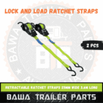 Retractable Ratchet Straps Twin Pack 25mm x 3.6m - Trailer Parts!
