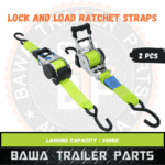 Retractable Ratchet Straps Twin Pack 25mm x 3.6m - Trailer Parts! - Image 2