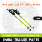 Retractable Ratchet Straps Twin Pack 50mm x 3m - Trailer Parts!