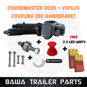 Cruisemaster DO35 V3 Plus Drop-on 3.5 Tonne Articulating All-Terrain Pin Coupling without hand brake.