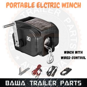 1x Portable Electric Boat Trailer Winch with Wired Control