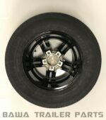 14" FORD ALLOY WHEEL ION 20 BLACK MACHINED FACE WITH 195 TYRE BOAT TRAILER MAG WHEELS - Image 3