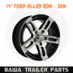 14" FORD ALLOY WHEEL ION 20 BLACK MACHINED FACE- TRAILER JET SKI BOAT MAG WHEELS