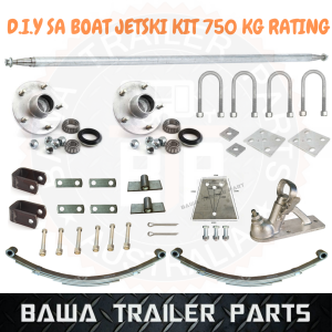Galvanised D.I.Y Single Axle Trailer Kit 750 kg rating! with 45x8mm Eye to Eye Springs