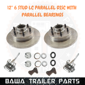BLACK 6 STUD LC PARALLEL DISCS WITH PARALLEL BEARING - TRAILER DISC BRAKE KIT