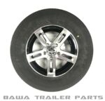 14" FORD ALLOY WHEEL ION 20 BLACK MACHINED FACE WITH 195 TYRE BOAT TRAILER MAG WHEELS