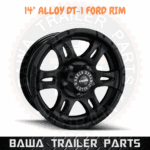 14" FORD ALLOY WHEEL DT-1 SATIN BLACK MACHINED FACE ALLOY TRAILER CARAVAN WHEELS