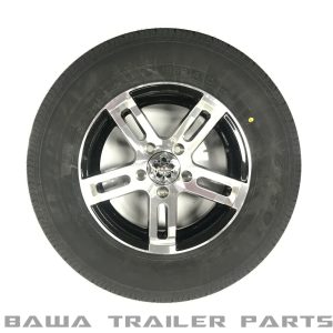 14" FORD ALLOY WHEEL ION 20 BLACK MACHINED FACE WITH 185 TYRE BOAT TRAILER MAG WHEELS