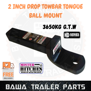 Heavy Duty 3650kg HD SERIES Ball Mount 57mm DROP 31mm RISE Towbar Tongue Hitch