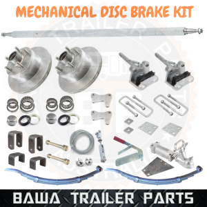 Galvanised DIY 1400kg Mech. Disc Brake Kit with 45MM Eye to Slipper Springs ! TRAILER PARTS