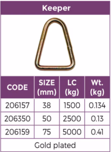 Tie Down Keeper Gold Zinc Plated - Image 2